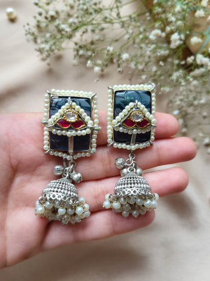 Emerald Floral Earrings