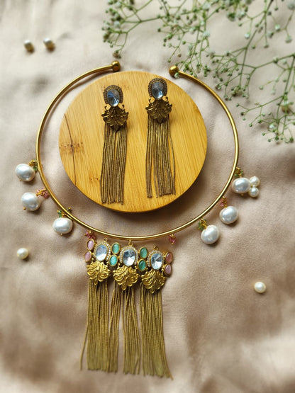 Golden Fringe Choker Set
