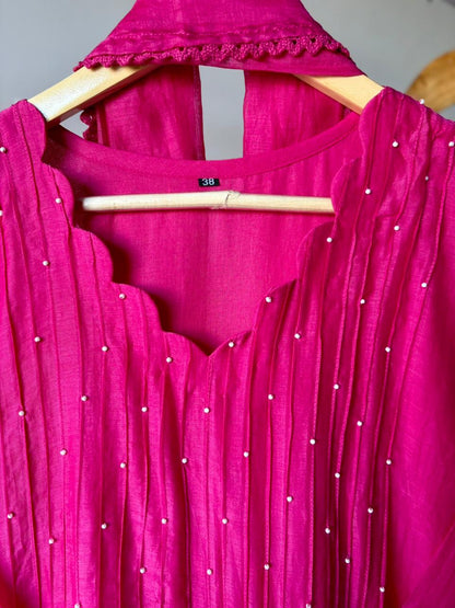 Marigold Mulchanderi Set (Ready To Ship)