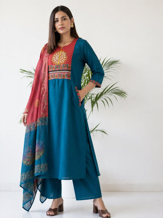 Teal Ethnic Charm suit