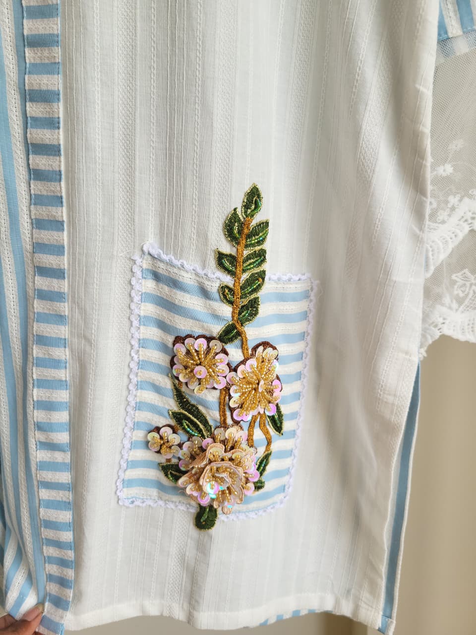 Striped Mousse Coord Set (25 Days Dispatch Time)
