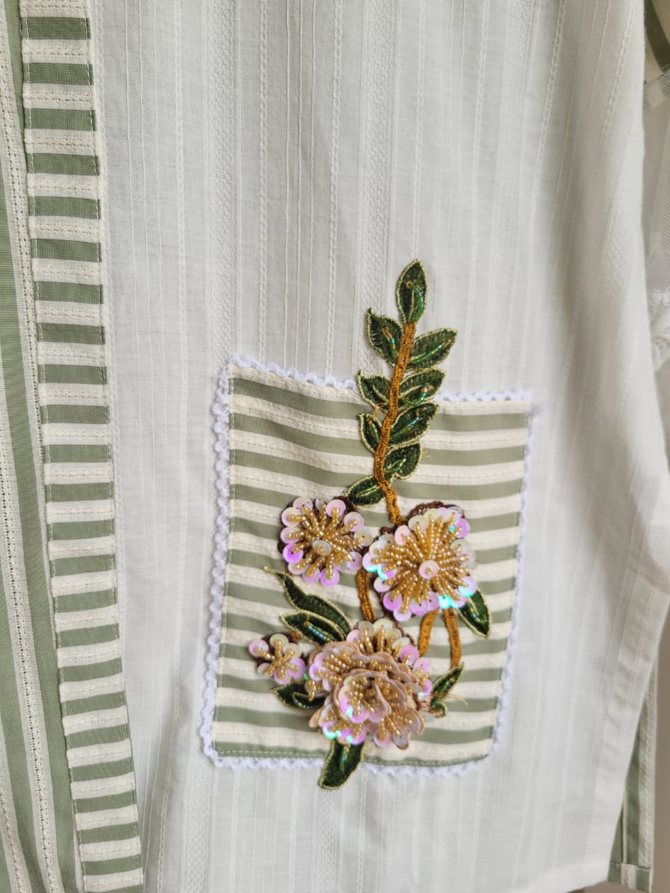 Striped Mousse Coord Set (25 Days Dispatch Time)