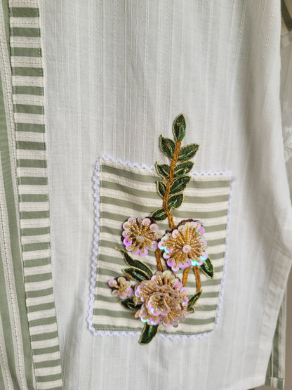 Striped Mousse Coord Set (25 Days Dispatch Time)