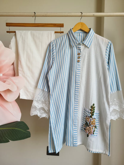Striped Mousse Coord Set (25 Days Dispatch Time)