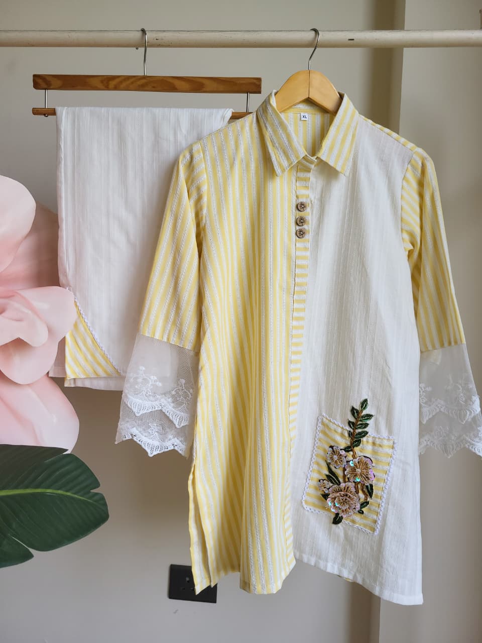 Striped Mousse Coord Set (25 Days Dispatch Time)