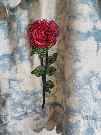 Washed Blue 3D Rose Set (25 Days Dispatch Time)