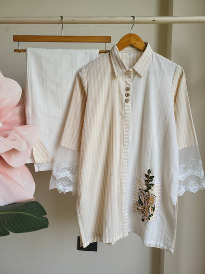 Striped Mousse Coord Set (25 Days Dispatch Time)