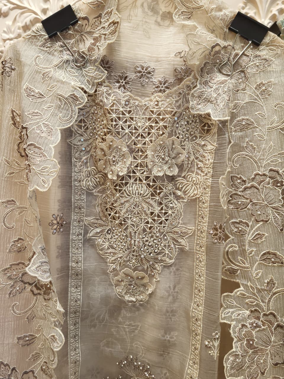 3D appliqué unstitched suit