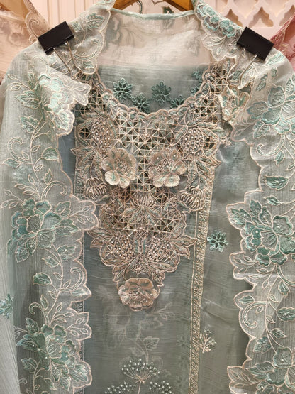 3D appliqué unstitched suit