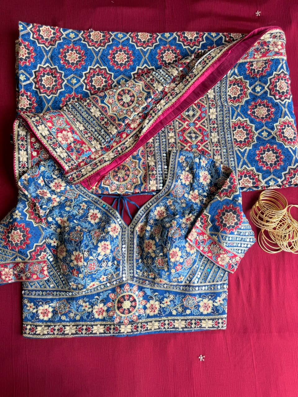 Ajrakh Printed Saree (10 Days Dispatch Time)