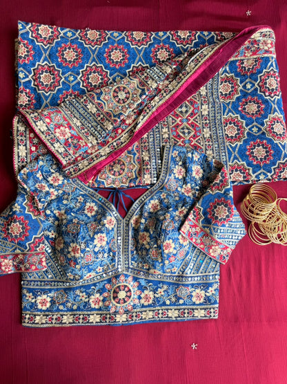 Ajrakh Printed Saree (10 Days Dispatch Time)