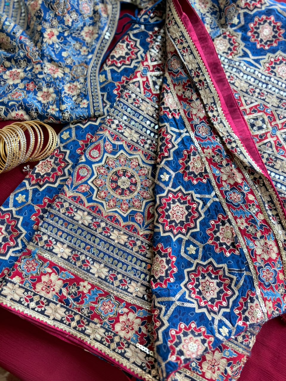 Ajrakh Printed Saree (10 Days Dispatch Time)