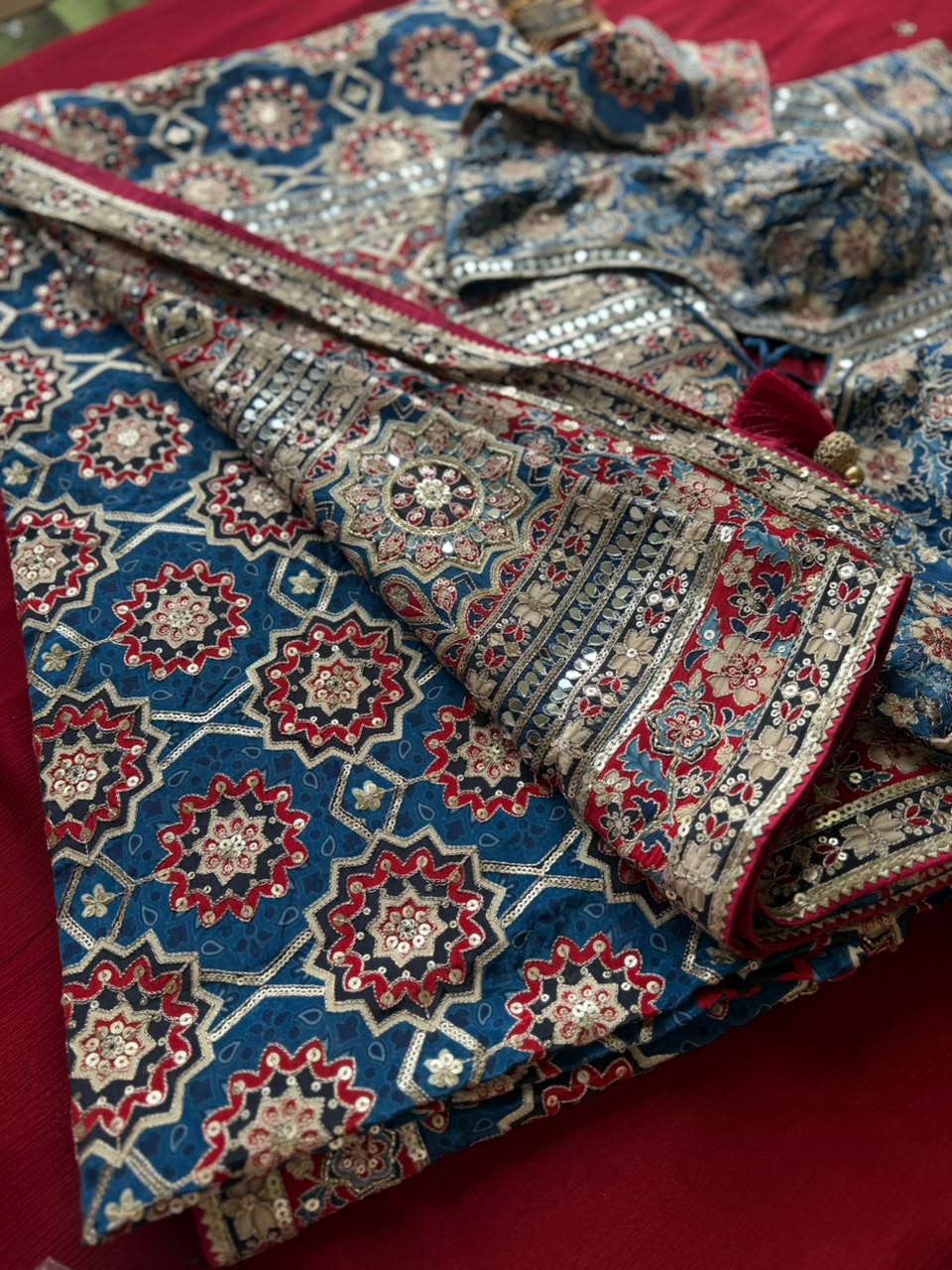 Ajrakh Printed Saree (10 Days Dispatch Time)