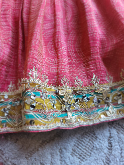 Padmavat Bandhej Tissue Silk Set (Ready to dispatch)